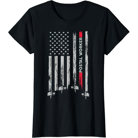 Postal Worker Vintage USA American Flag US Postal T-Shirt