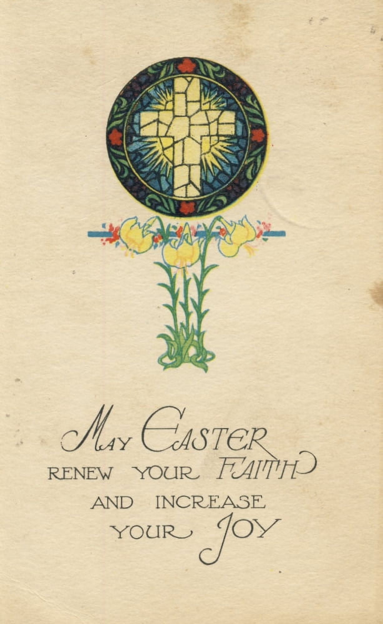 Postcard 1938 May Easter renew your faith Canvas Art - Unknown (18 x 24)