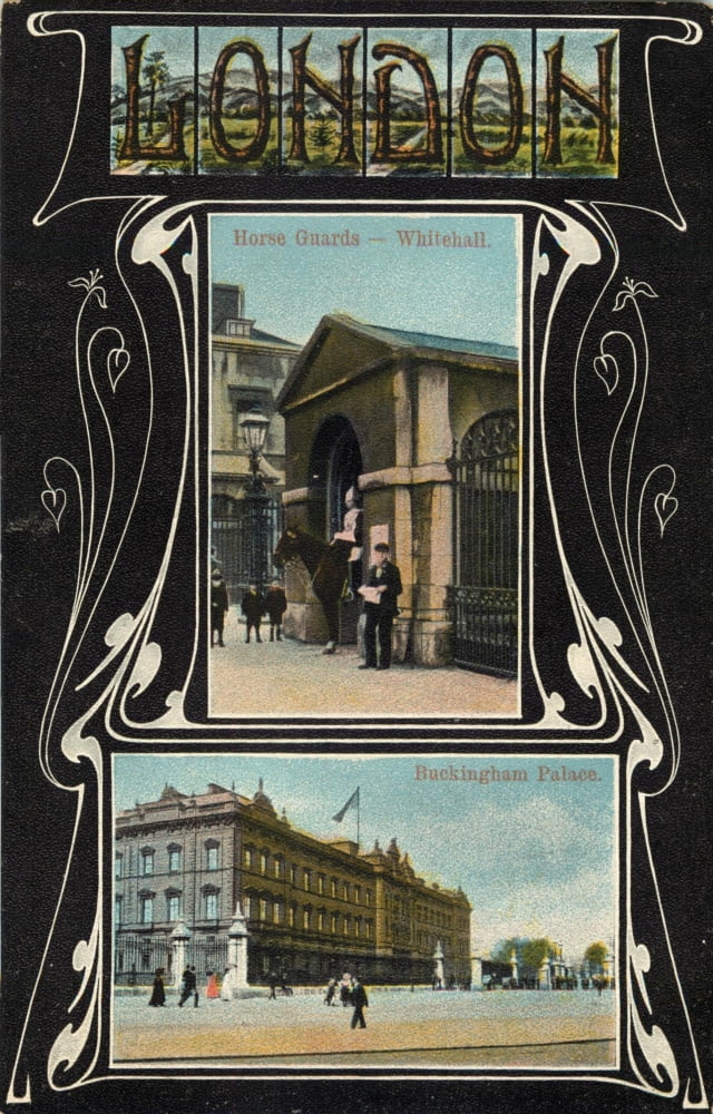 Postcard Buckingham Palace & Whitehall Canvas Art - Postcard (18 x 24)
