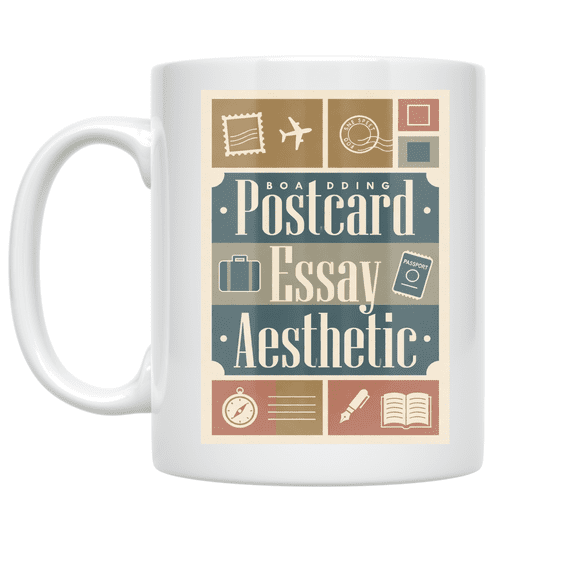 Postcard Essay Aesthetic Travel Design - Travel Writer - 11 oz Ceramic Coffee Mug