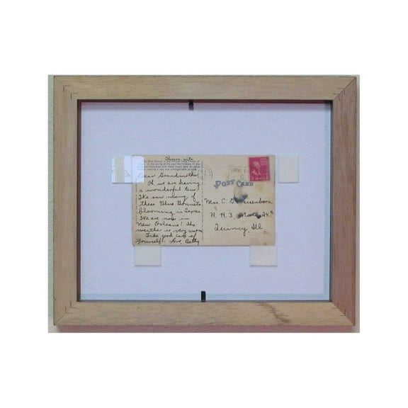 Postcard Frame for 3.5" X 5.5" Post Card Black Frame White (Black Trim) Matting