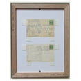 thumbnail image 1 of Postcard Frame for Two (2) 3.5” x 5.5” Postcards with Tan (Black Trim) Matting (Walnut Frame), 1 of 2