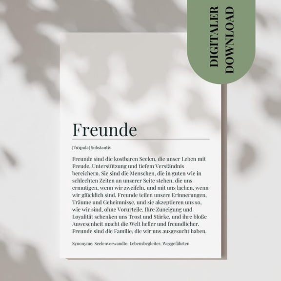 Postcard Friends Definition Gift Friendship Birthday Card Friend Definition Poster Friends Birthday Gift Best Friend- Wall Art Print, 8x12 UNFRAMED