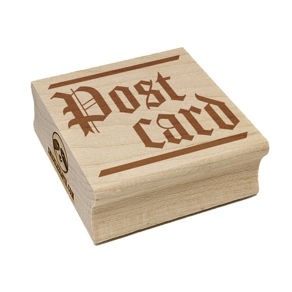 Postcard Old Timey Text Square Rubber Stamp Stamping Scrapbooking Crafting - Large 2.75in