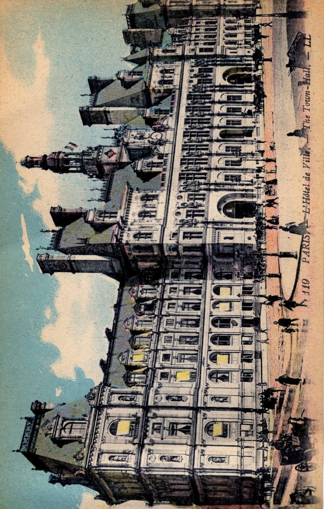 Postcard c1880 LHÔøΩtel de Ville Canvas Art - Unknown (24 x 36)