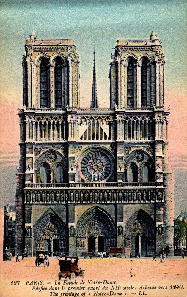 Postcard c1880 Notre Dame Canvas Art - Unknown (18 x 24)