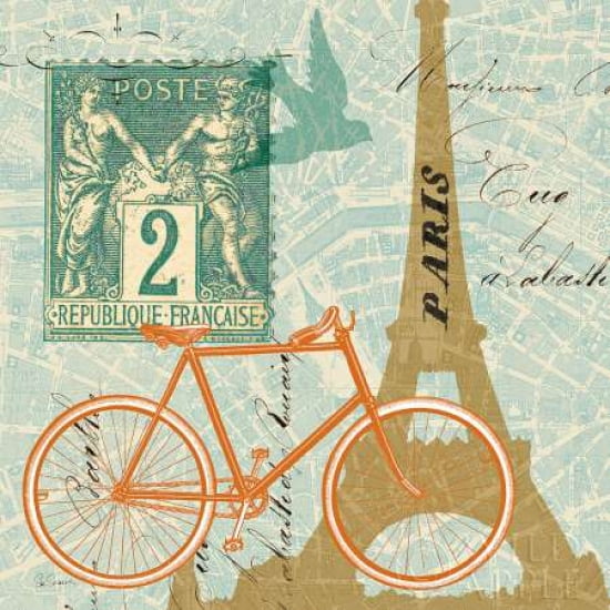 Postcard from Paris Collage Canvas Art - Sue Schlabach (24 x 24)