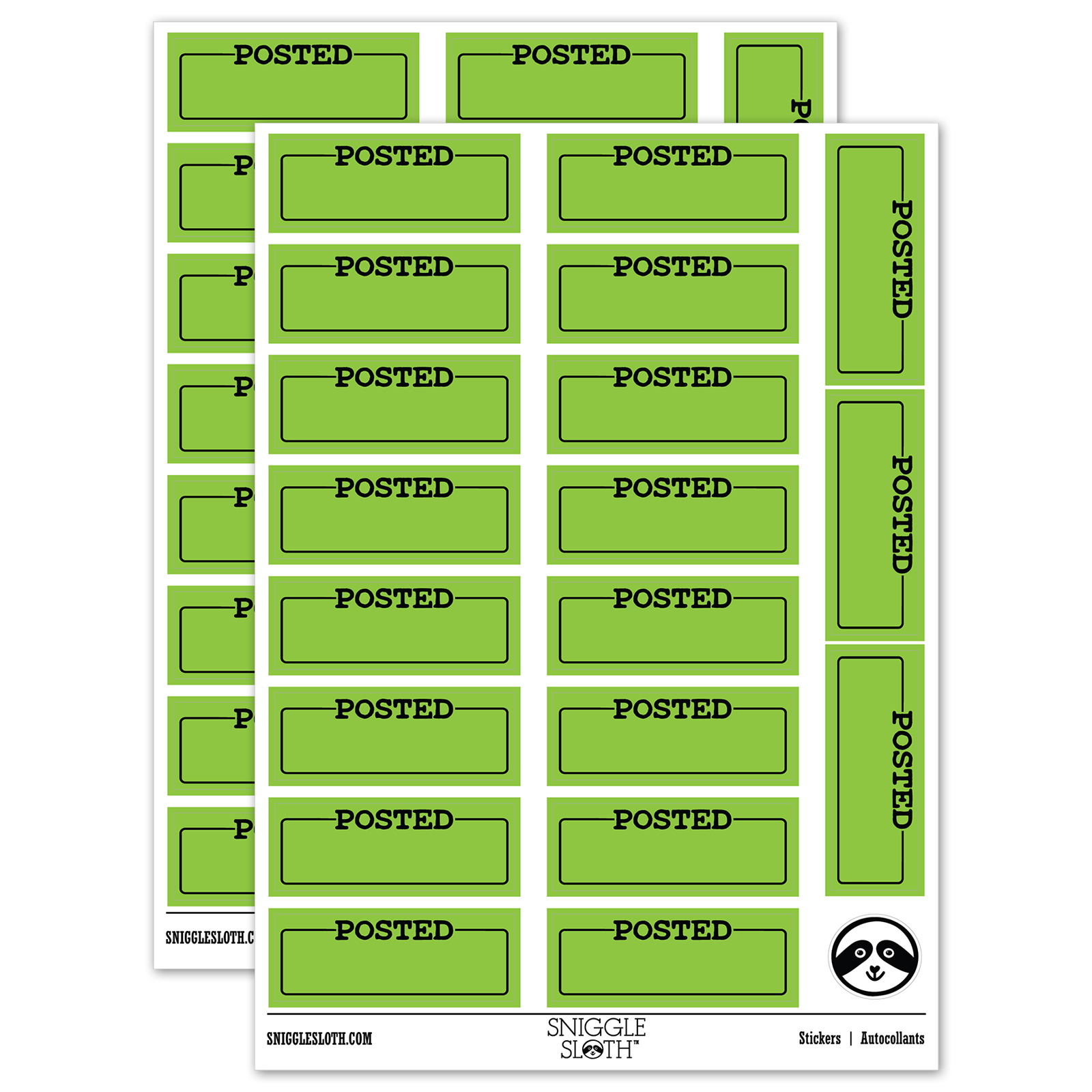 Posted Blank Box for Date Signature Bank Check Sticker Set - Light ...