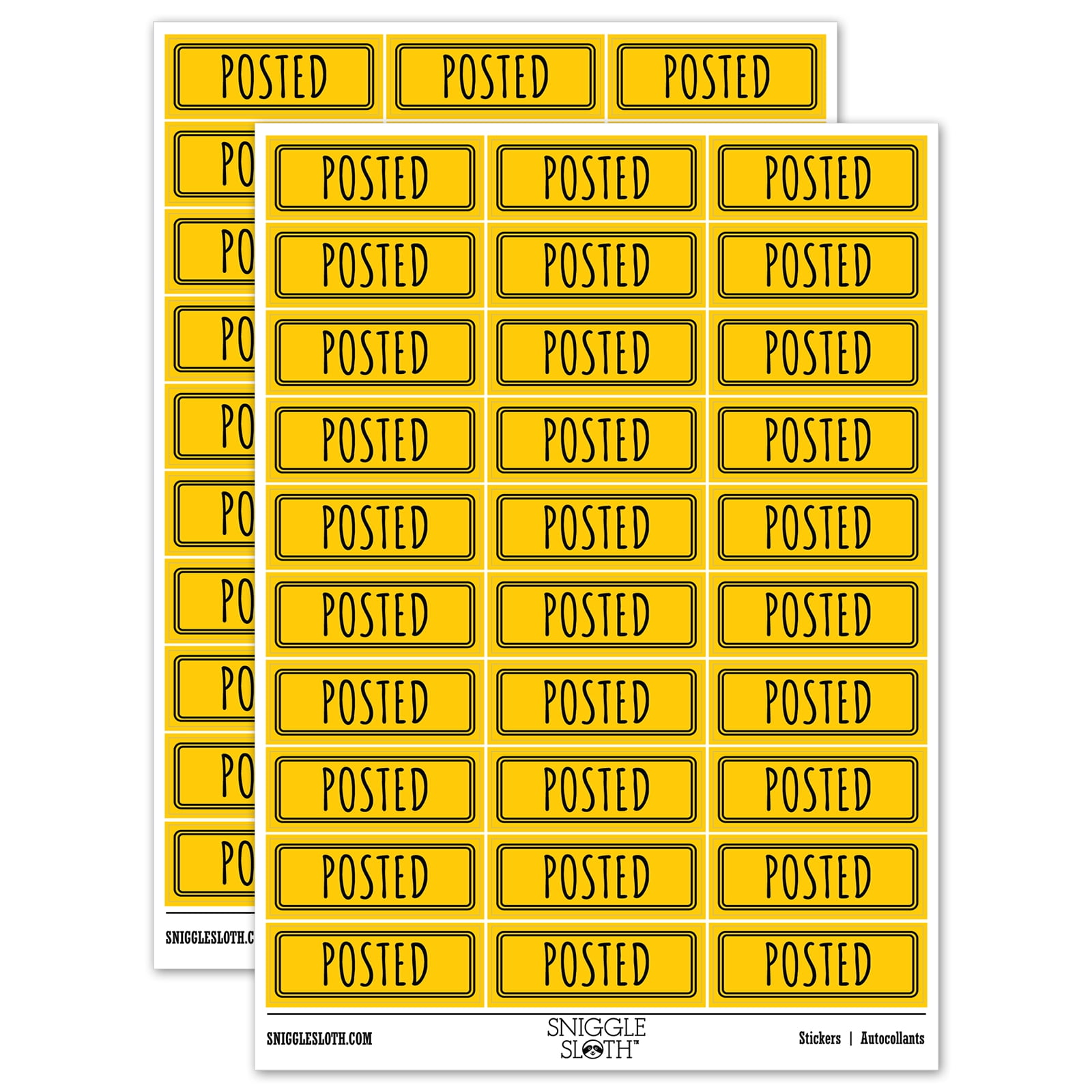 Posted Double Line Border Bank Check Sticker Set - Yellow - Matte ...