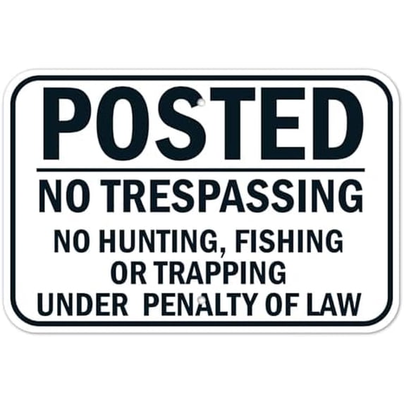 Posted No Trespassing Metal Sign 8 x 12 Inch for Industrial Area, Office Building, School Campus