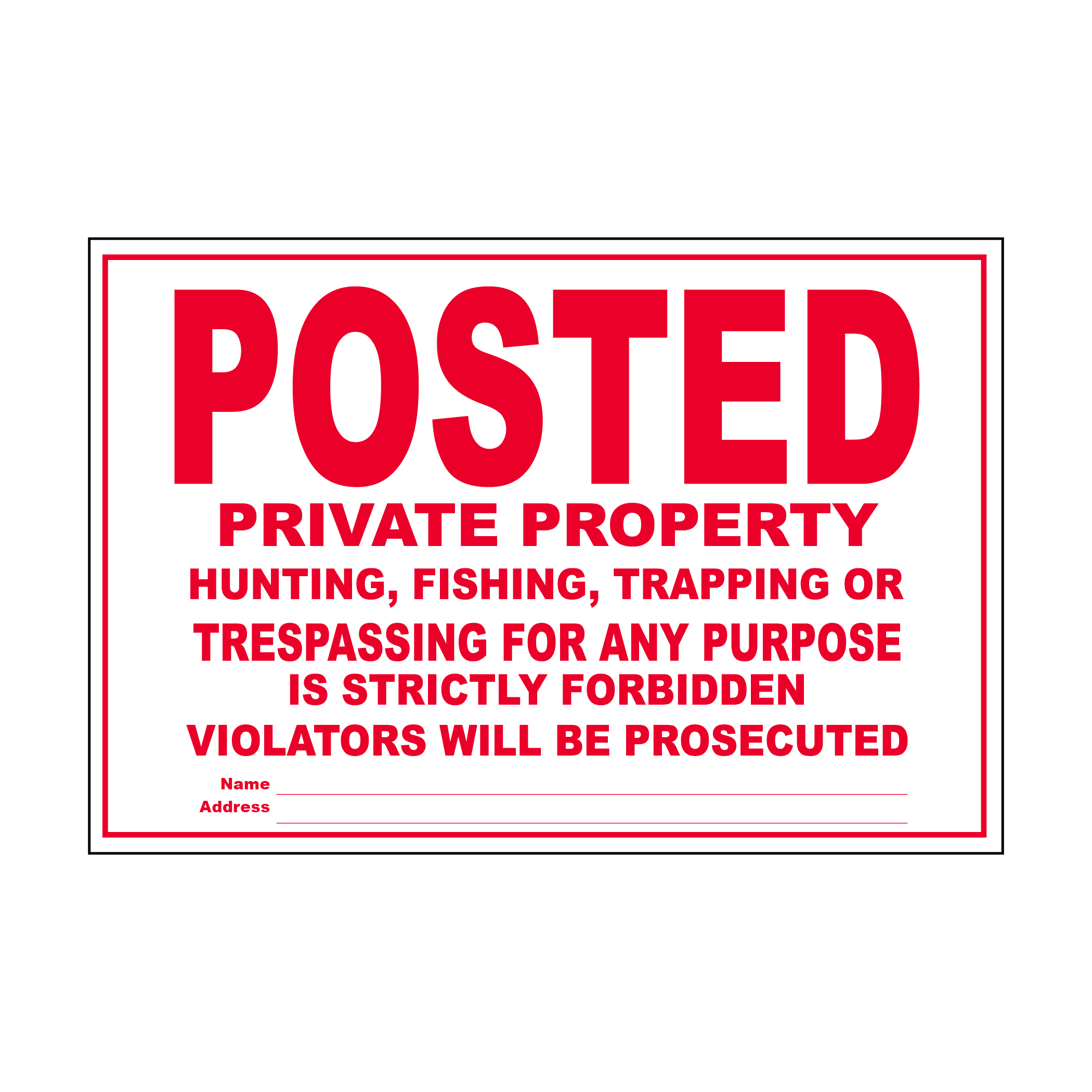 Posted Private Property No Trespassing Tyvek Sign | Heavy