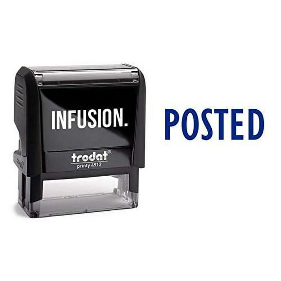 Posted Self-Inking Stock Rubber Stamp (3/4" x 1-7/8") - Blue Ink