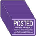 thumbnail image 1 of Posted No Trespassing Sign Private Property No Hunting Signs Reflective Aluminum Metal Posted Signs for Warning No Hunting Fishing Trapping Indoor Outdoor Use 10"x7"(Purple), 1 of 5