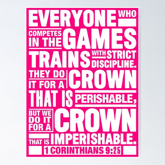 Poster 1 Corinthians Do It For A Crown That Is Imperishable Poster - No Framed, Vintage Wall Art, Hot Trend!, 12x18