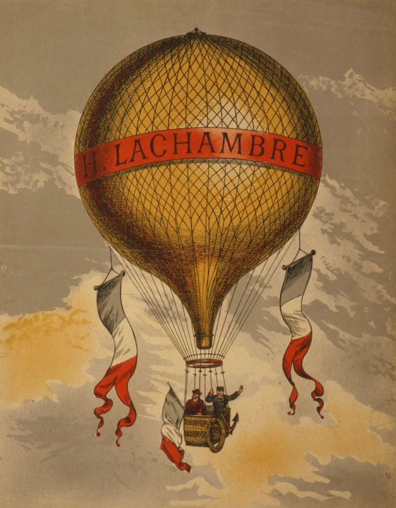 Poster 1890-1900 Henri Lachambre balloon Canvas Art - Unknown (24 x 36)