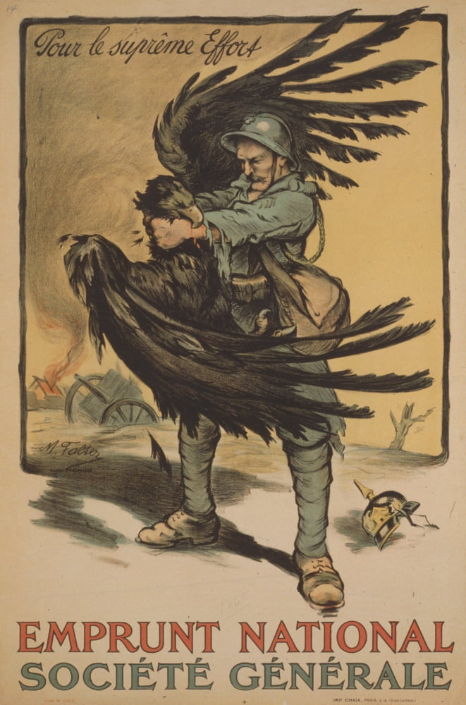 Poster 1918 Emprunt National Canvas Art - Marcel Falter (24 x 36)