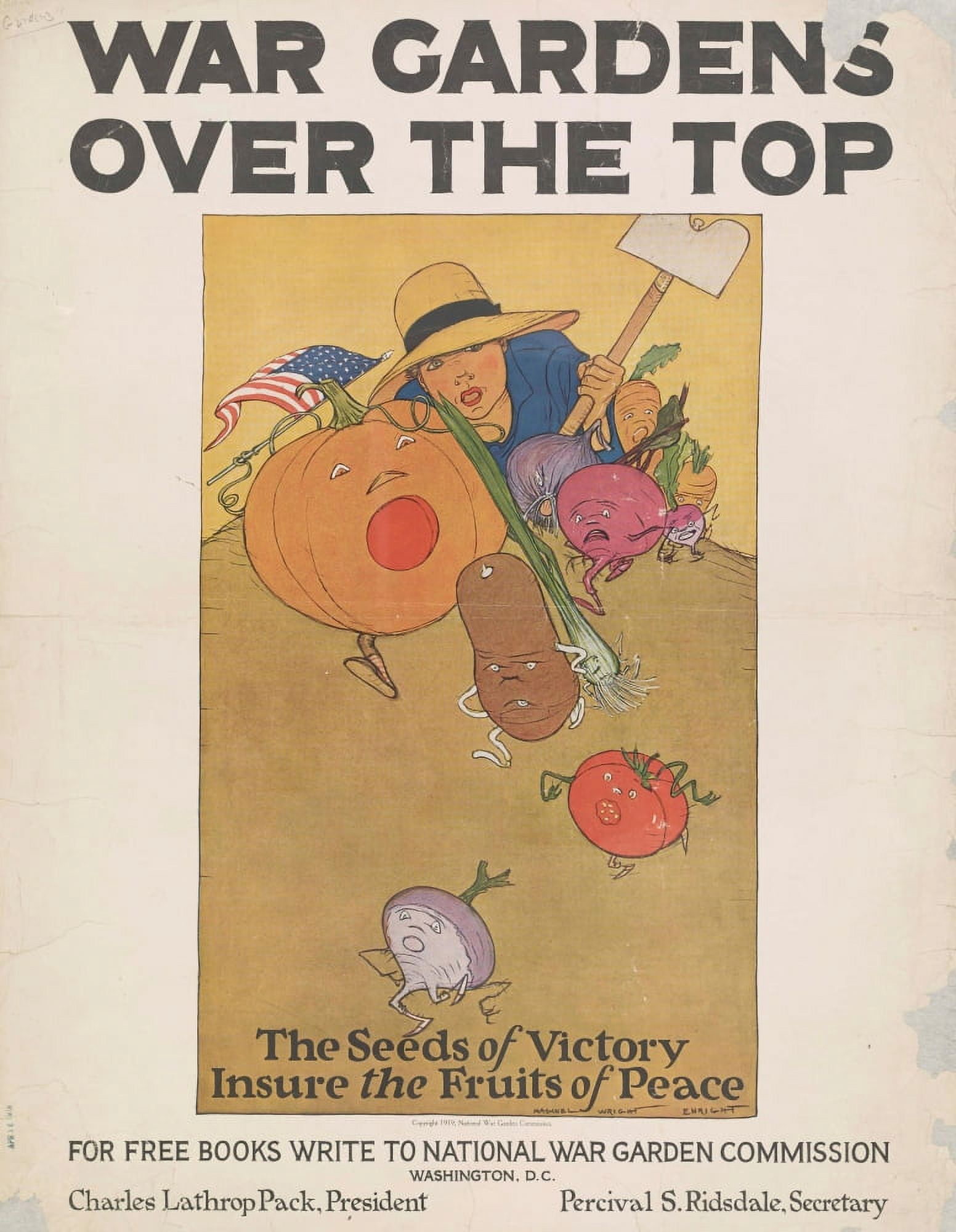 Poster 1919 War Gardens over the Top Canvas Art - Maginel Wright Enright (24 x 36)