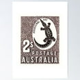 thumbnail image 1 of Poster 1948 AUSTRALIA Aboriginal Art Postage Stamp - Unframed Poster, 24x36, 1 of 2