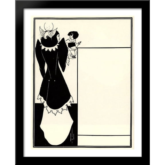 Poster 28x34 Large Black Wood Framed Print Art by Aubrey Beardsley