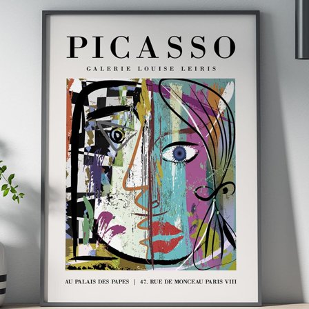 Poster Abstract Picasso Inspired Poster, Wall Art, Poster Print, Wall Decor, Abstract Art, Spanish Art, Modern Art, Colorful Design, Line Art - No Framed, Vintage Wall Art, Hot Trend!, 8x12