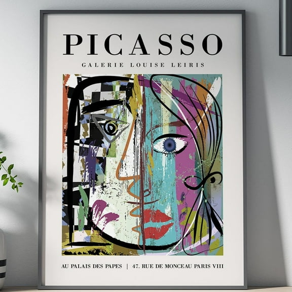 Poster Abstract Picasso Inspired Poster, Wall Art, Poster Print, Wall Decor, Abstract Art, Spanish Art, Modern Art, Colorful Design, Line Art - No Framed, Vintage Wall Art, Hot Trend!, 8x12