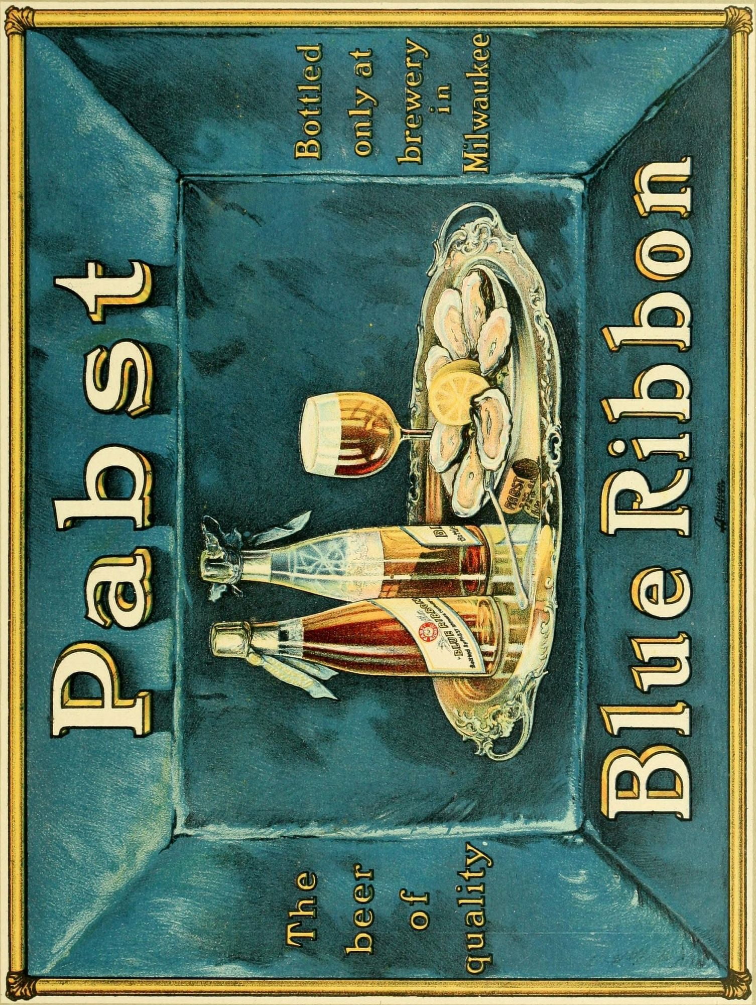Poster Advertising 1910 Pabst Blue Ribbon Canvas Art - Unknown (24 x 36)