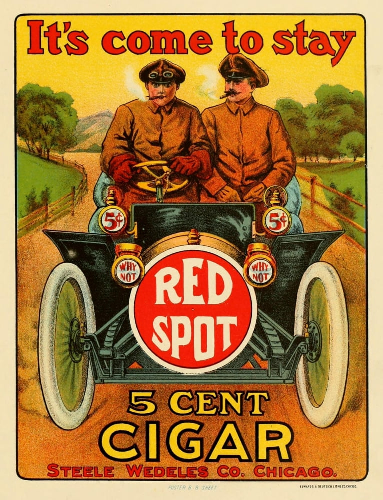 Poster Advertising 1910 Red Spot 5ct Cigar Canvas Art - Unknown (24 x 36)