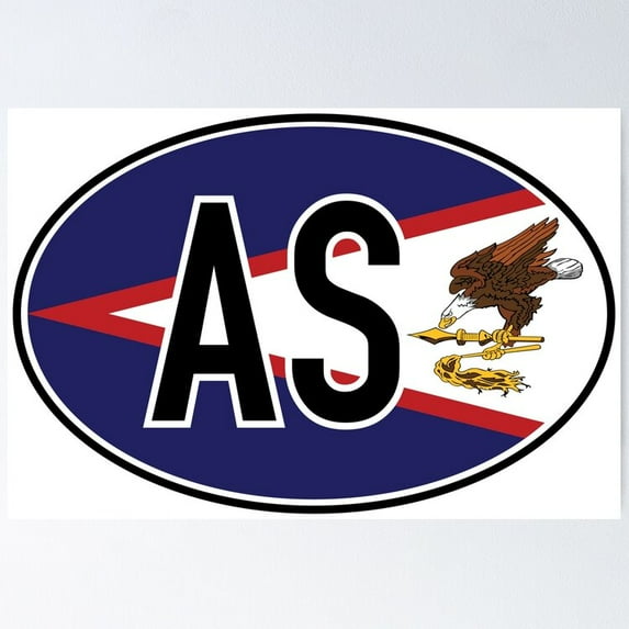 Poster American Samoa Vehicle Registration Code - No Framed, Vintage Wall Art, Trendy Retro Print, Positive Quote Poster, Room Decor, Wall Art, 12x18