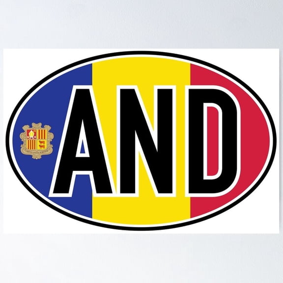 Poster Andorra International Vehicle Code - No Framed, Vintage Wall Art, Trendy Retro Print, Positive Quote Poster, Room Decor, Wall Art, 8x12