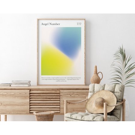 Poster Angel Number 777, Spiritual Aura Print, Angel Number Poster , Manifestation Art Print, -UNFRAMED