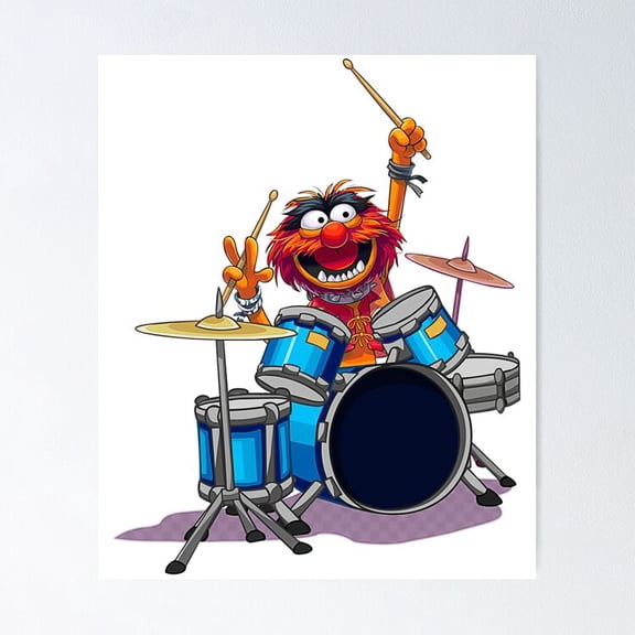 Poster Animal Drummer The Muppets Show Classic - No Framed, Vintage Wall Art, Trendy Retro Print, Positive Quote Poster, Room Decor, Wall Art, 8x12