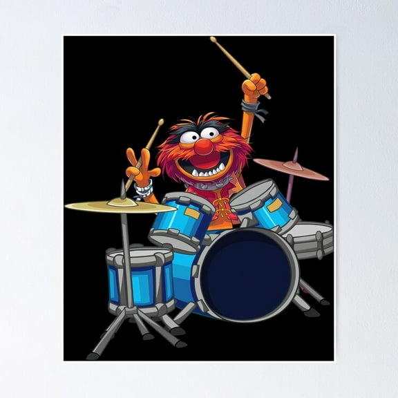 Poster Animal Drummer The Muppets Show - No Framed, Vintage Wall Art, Trendy Retro Print, Positive Quote Poster, Room Decor, Wall Art, 24x36