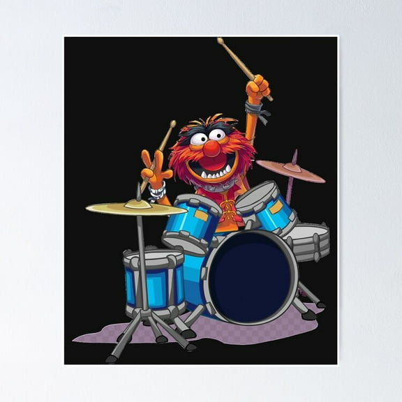 Poster Animal Drummer The Muppets Show - No Framed, Vintage Wall Art, Trendy Retro Print, Positive Quote Poster, Room Decor, Wall Art, 8x12