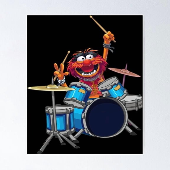 Poster Animal Drummer The Muppets Show Vintage Wall Art Trendy Retro Print Positive Quote Poster Room Decor Wall Art