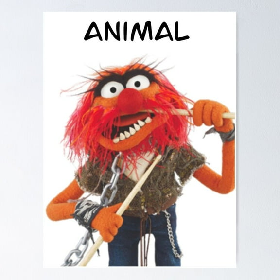 Poster Animal Muppet - No Framed, Vintage Wall Art, Trendy Retro Print, Positive Quote Poster, Room Decor, Wall Art, 24x36