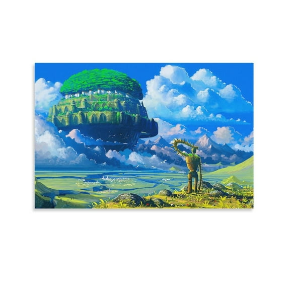 Poster Anime Castle in The Sky Art Poster Canvas Painting Decor Wall Print Photo Gifts Home Modern Decorative Posters 12x18inch(30x45cm)