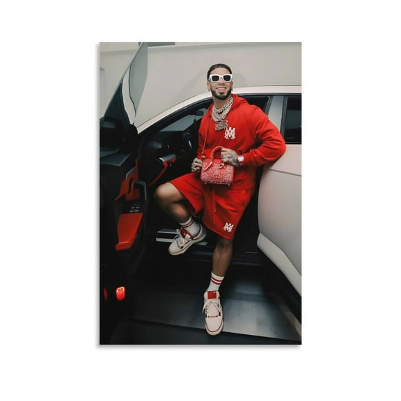 Poster Anuel AA Black And White RAPPER Poster Cool Artworks Painting Wall Art Canvas Prints Hanging Picture Home Decor Posters Gift 16x24inch(40x60cm)
