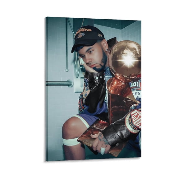 Poster Anuel AA RAPPER Black And White Picture Print Canvas Poster Wall Paint Art Posters Decor Modern Home Artworks Gift 16x24inch(40x60cm)
