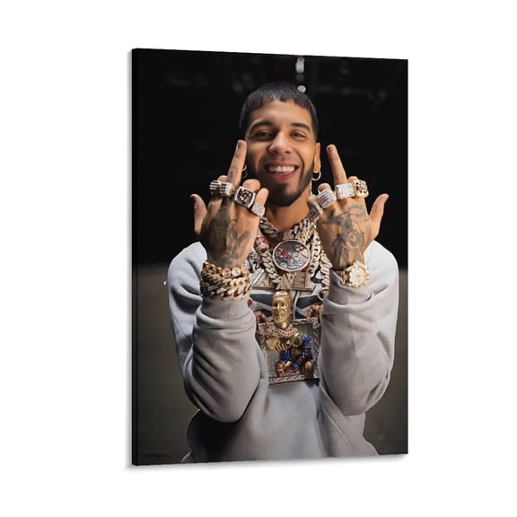 Poster Anuel AA RAPPER Unique Art Canvas Art Poster and Wall Art Picture Print Modern Family bedroom Decor Posters 16x24inch(40x60cm)