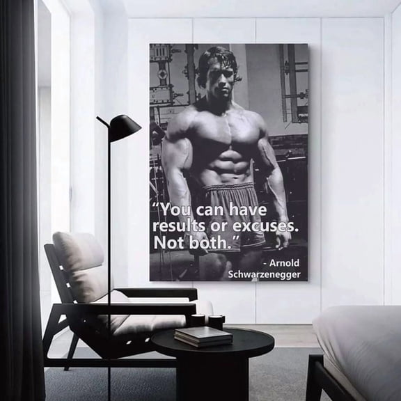 Poster Arnold Schwarzenegger Poster, Motivational Quotes Bodybuilding Poster WINXIE DECOR - 8X12, UNFRAMED