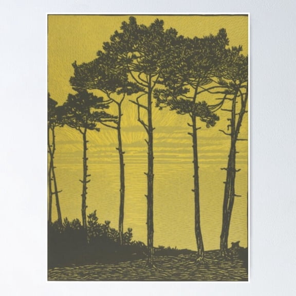 Poster Art Nouveau Pines - No Framed, Vintage Wall Art, Trendy Retro Print, Positive Quote Poster, Room Decor, Wall Art, 24x36