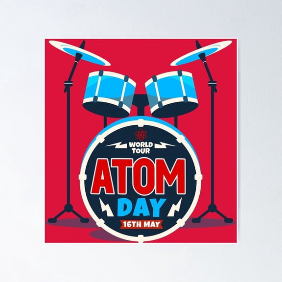 Poster Atom Day Poster - No Framed, Vintage Wall Art, Hot Trend!, 24x36