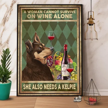 Poster Australian Kelpieog A Woman Survive On And A Kelpie- UNFRAMED Poster Prints, Wall Art For Home Decor Or Office - Great Gift Idea For Friends & Family, 8x12