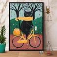 thumbnail image 1 of Poster Autumn Falling Leaves Cat And Bike Cat - UNFRAMED Poster Prints, Wall Art For Home Decor Or Office - Great Gift Idea For Friends & Family, 8x12, 1 of 2