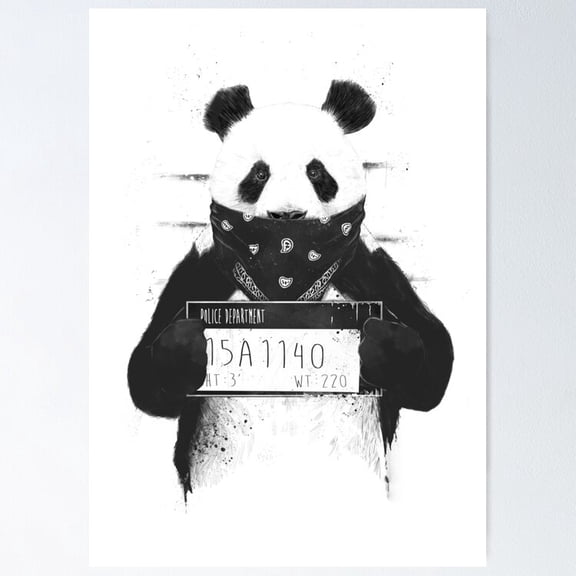 Poster Bad Panda - No Framed, Vintage Wall Art, Trendy Retro Print, Positive Quote Poster, Room Decor, Wall Art, 8x12