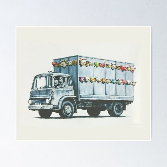 Poster Banksy Sirens Of The Lambs Slash Meat Truck - No Framed, Vintage Wall Art, Trendy Retro Print, Positive Quote Poster, Room Decor, Wall Art, 12x18