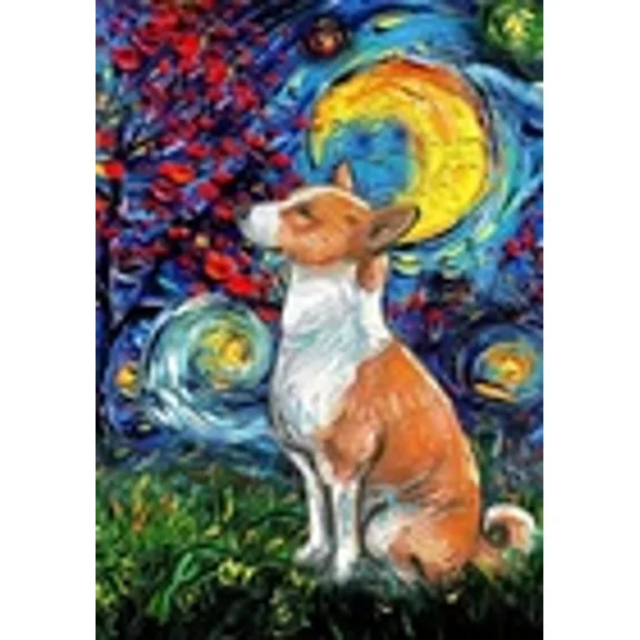 Poster Basenji Dog Starry Night Style Halloween Wall Art, Unframed Prints For Home Or Office, Perfect Gift For Everyone, 8x12
