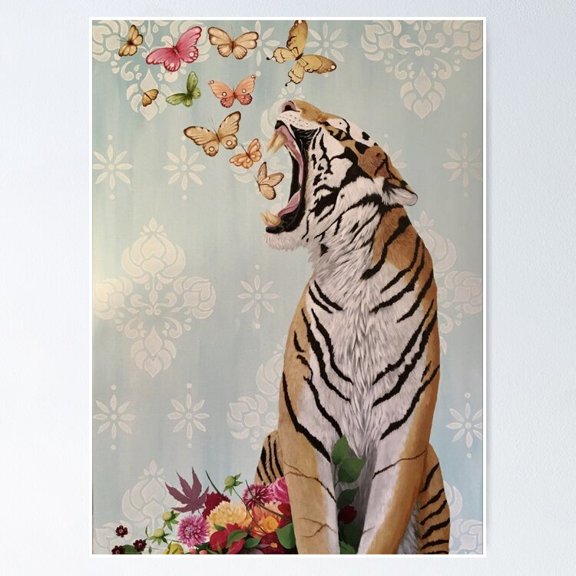 Poster Beautiful Tiger - No Framed, Vintage Wall Art, Trendy Retro Print, Positive Quote Poster, Room Decor, Wall Art, Poster Only