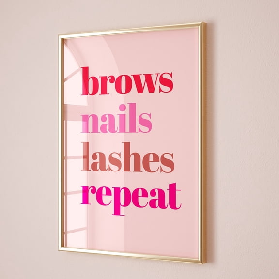 Poster Beauty Salon Decor, Nail Salon Printable Wall Art, Lash Artist Gift, Teenage Girl Bedroom Art, Brow Bar Decor Brow Technician, Digital - No Framed, Vintage Wall Art, Hot Trend!, 12x18