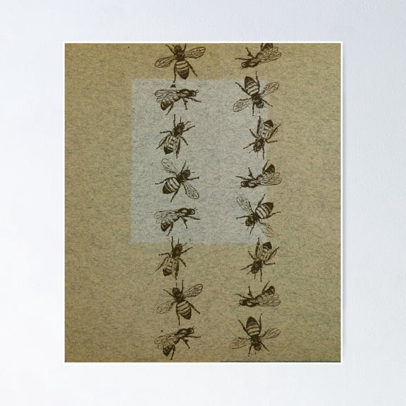 Poster Bee Line - No Framed, Vintage Wall Art, Trendy Retro Print, Positive Quote Poster, Room Decor, Wall Art, 8x12